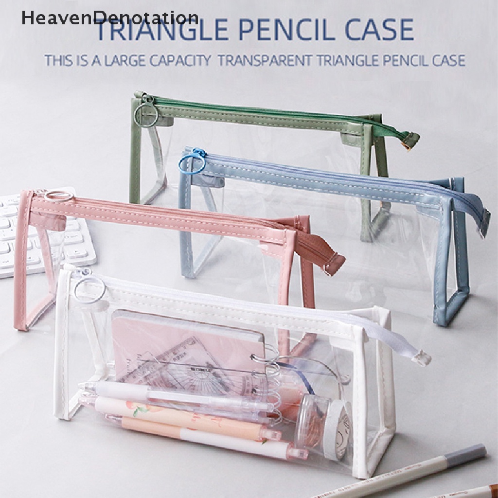 [HeavenDenotation] Pvc Transparan Pencil Case Kawaii Tas Pensil Tahan Air Untuk Siswa Alat Tulis Perlengkapan Sekolah Portable Pen Pencil Pouch Bag HDV