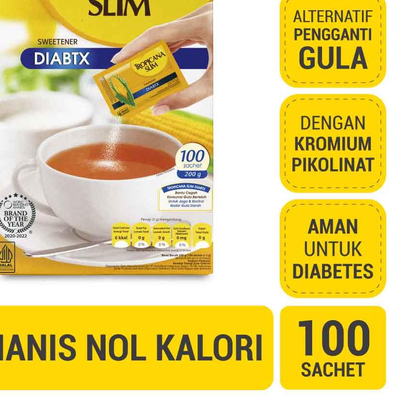

◙ Tropicana Slim Sweetener Diabtx 100 Sachet - Pemanis untuk i ♕