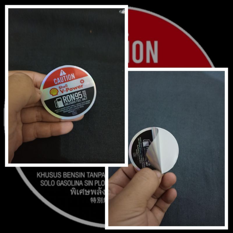 Sticker Bahan Hologram Ron Shell V-Power