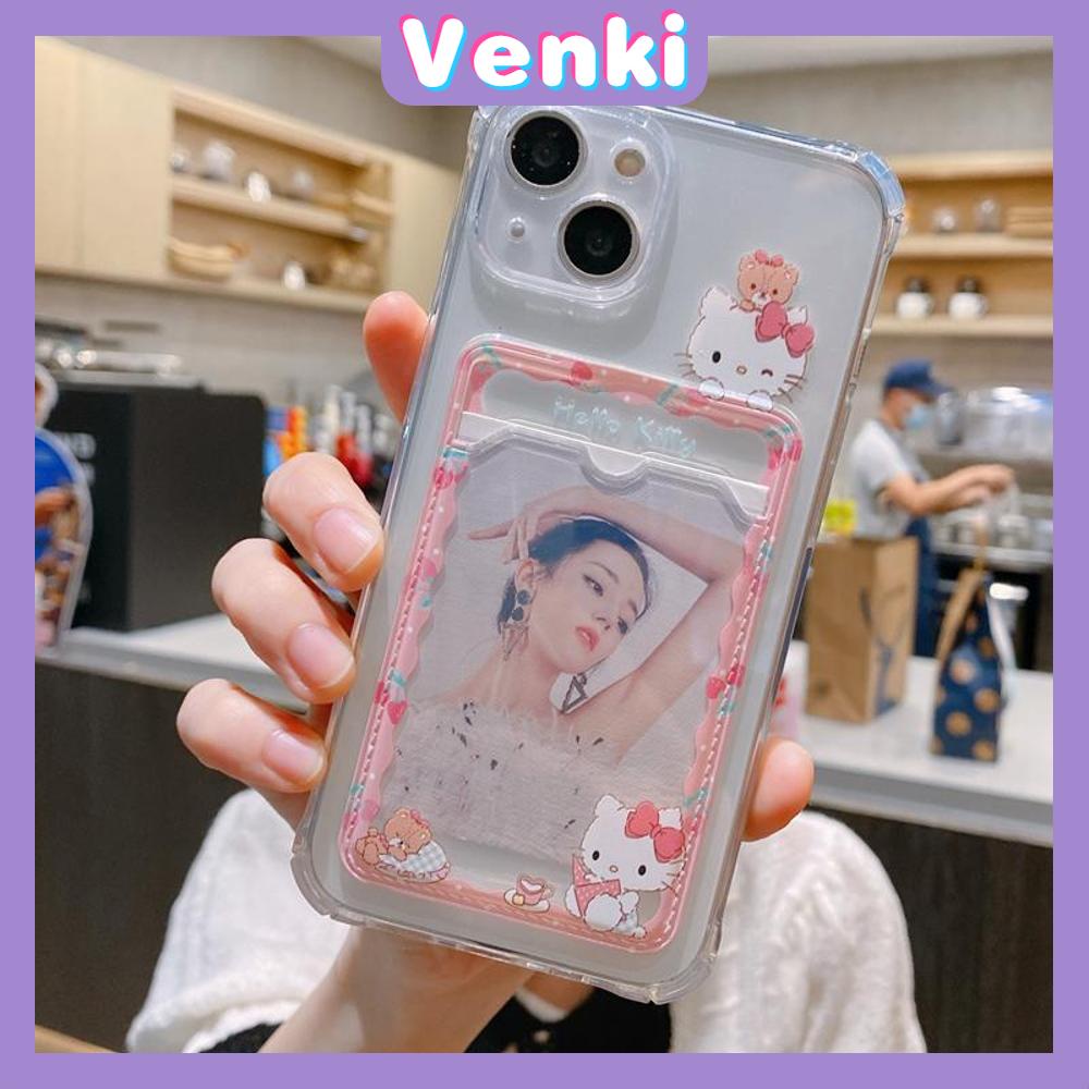 For iPhone 14 Pro Max Card Holder Case Clear Card Storage Back Cover Cute Cartoon Cat Camera Protection Shockproof For iPhone 14 13 12 11 Plus Pro Max 7 Plus X XR