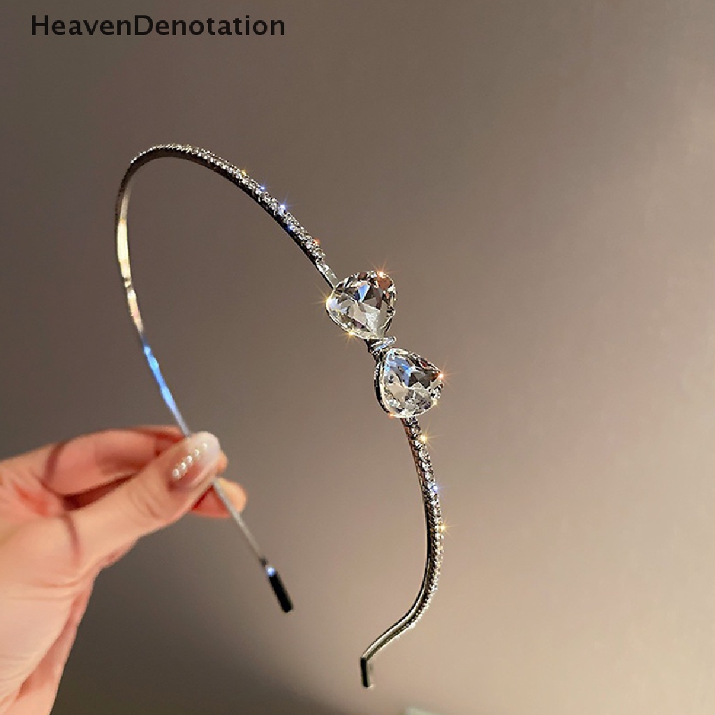 [HeavenDenotation] Berlian Imitasi Ikat Rambut Ikatan Simpul Rambut Hoop Kristal HairClip Wanita Hiasan Kepala Pernikahan Aksesoris Rambut Perhiasan HDV