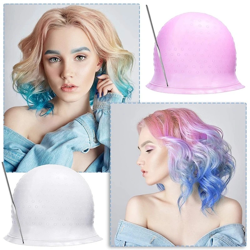 1pc Reusable Hair Coloring Highlight Dye Cap Untuk Alat Styling Ekstensi Rambut Barber Kecantikan Profesional Rambut Salon Styling