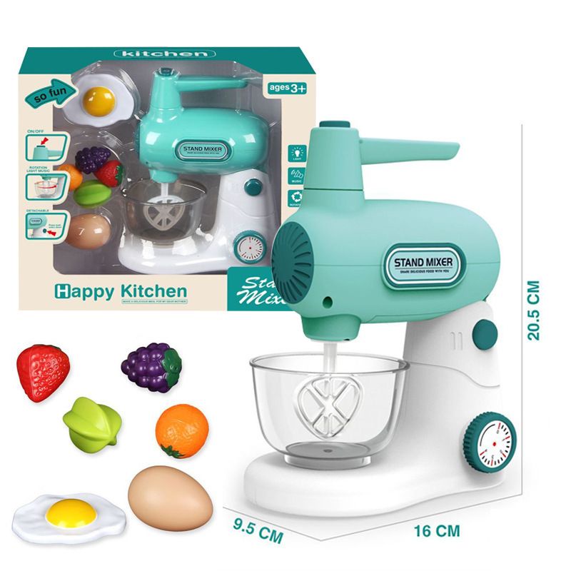 Mainan Anak STAND MIXER BLUE Blender Lampu Elektronik Happy Kitchen