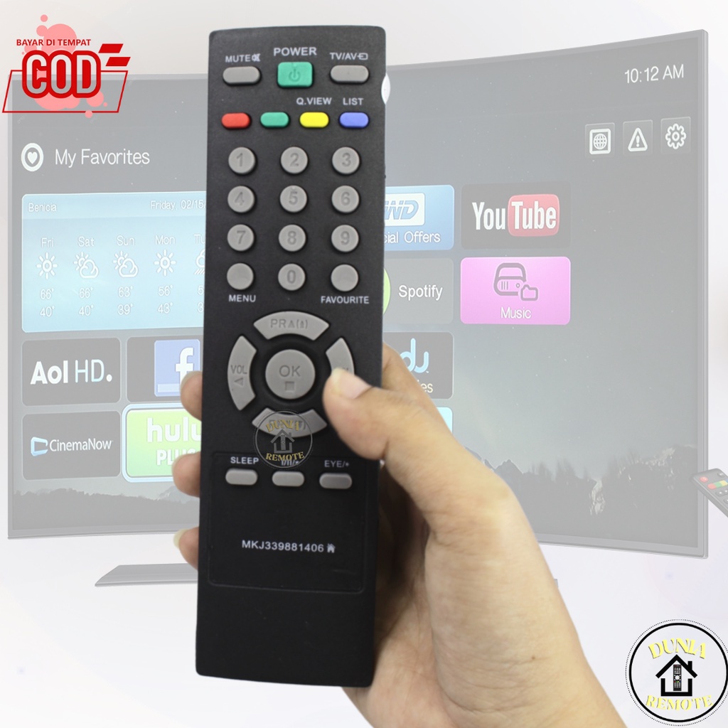 Remot / Remote LG TV TABUNG SLIM FLAT Blackpearl 1406 TANPA setting