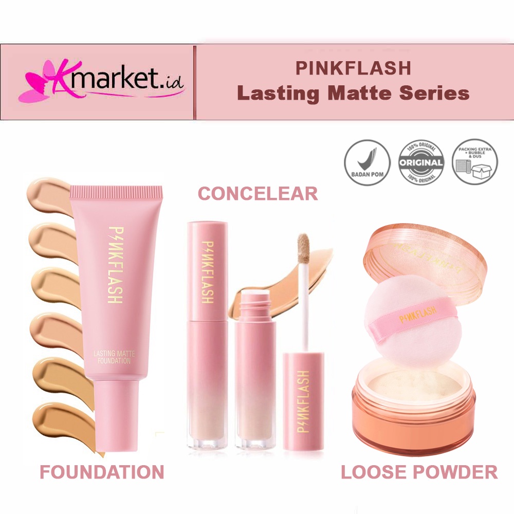 PINKFLASH LASTING MATTE FOUNDATION | CONCELEAR | LOOSE POWDER | OhMySelf Powder Long Lasting