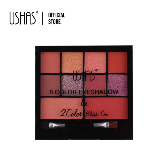 USHAS EYESHADOW 8COLOR+2 BLUSH ON - EYESHADOW PALLETE USHAS - 01