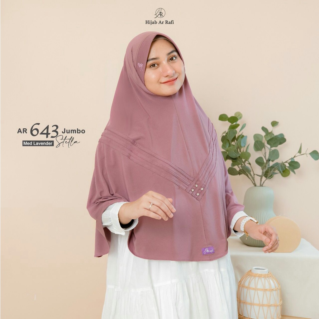 AR 643 Jumbo | Kerudung Jumbo Hijab Arrafi | Hijab Instan Kekinian | Bergo Daily Jumbo