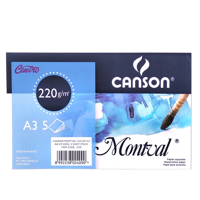 

Terlaris Canson Montval 220 Gsm A3 Kertas Gambar Cat Air Watercolor Paper