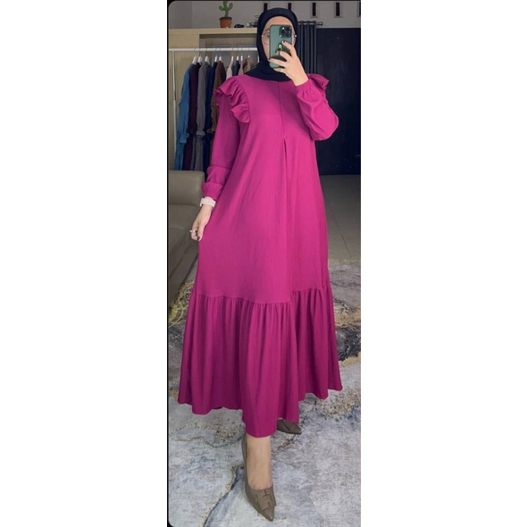 (MGA) GAMIS ARSYAKA REMPEL BUSUI DRESS WANITA CRINCLE AIRFLOW