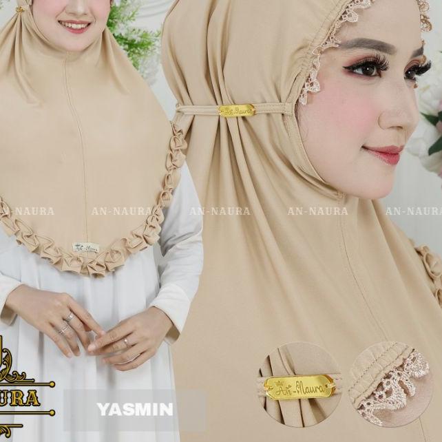 ✪ Bergo kerut renda yasmin terbaru - jilbab jersey kerut viral - kerudung jersey renda kerut ◘