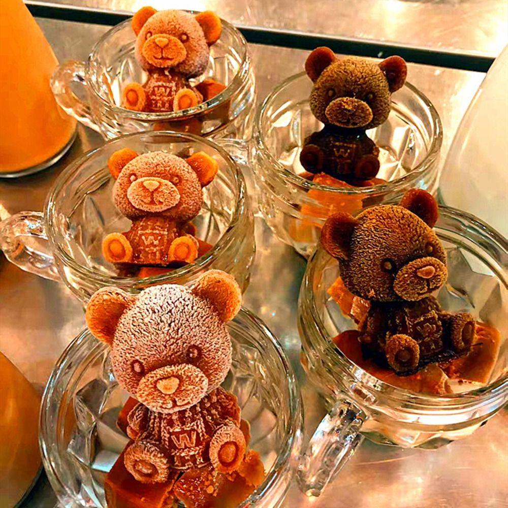 Solighter Bear IceCube Mold Reusable Bars Coffee Ice Mold Cetakan Es Krim Tanpa Bau Bentuk Es Batu