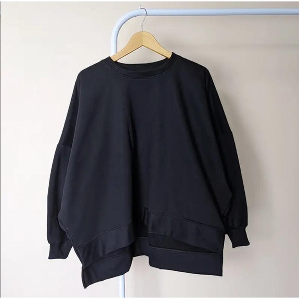 Sweater XXXL Oversize Sweatshirt Crewneck Wanita Oversize Big Size One Size Fit XXXL - sweater wanita oversize tebal