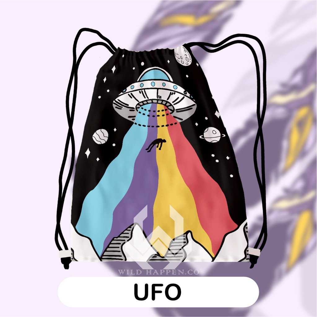 Tas Serut / String Bag Full Print Ufo