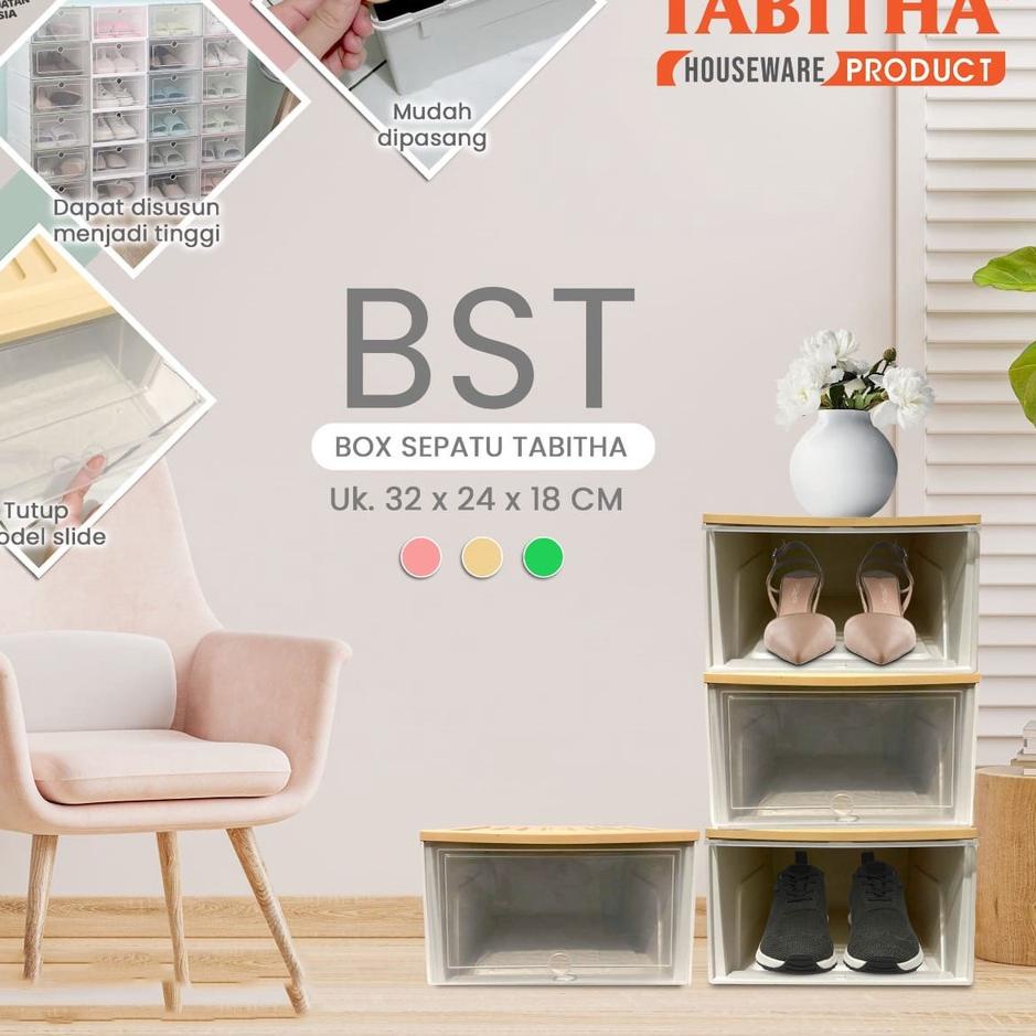 ✶ Box Sepatu Susun Tabitha Minimalis Box Sepatu Murah Container Box Tabitha BST ←
