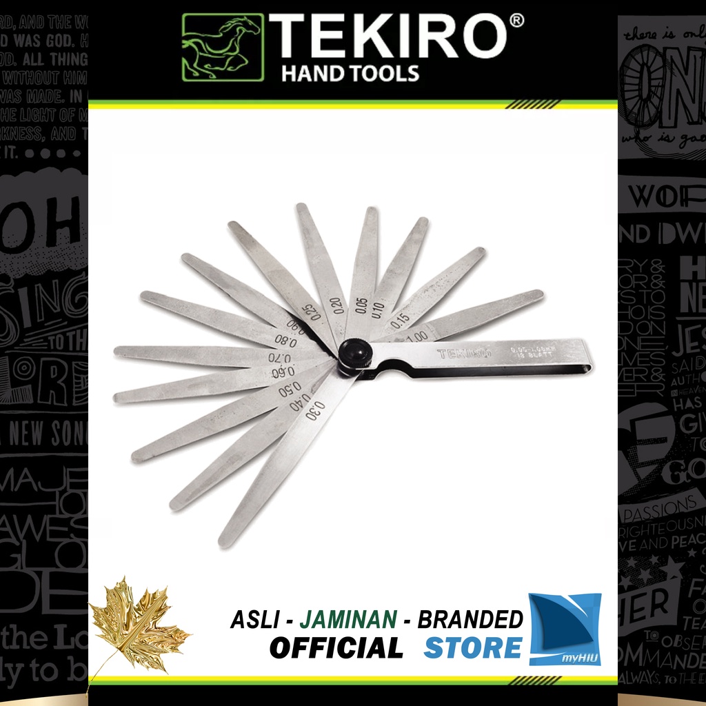 Alat Ukur Celah Klep 0.05 - 1 mm Isi 13 Pisau / Feeler Gauge / Blades TEKIRO