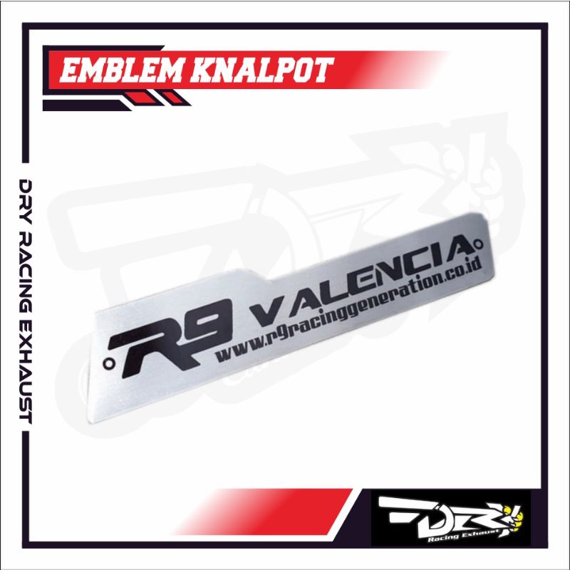 EMBLEM KNALPOT RACING MERK R9 VALENCIA