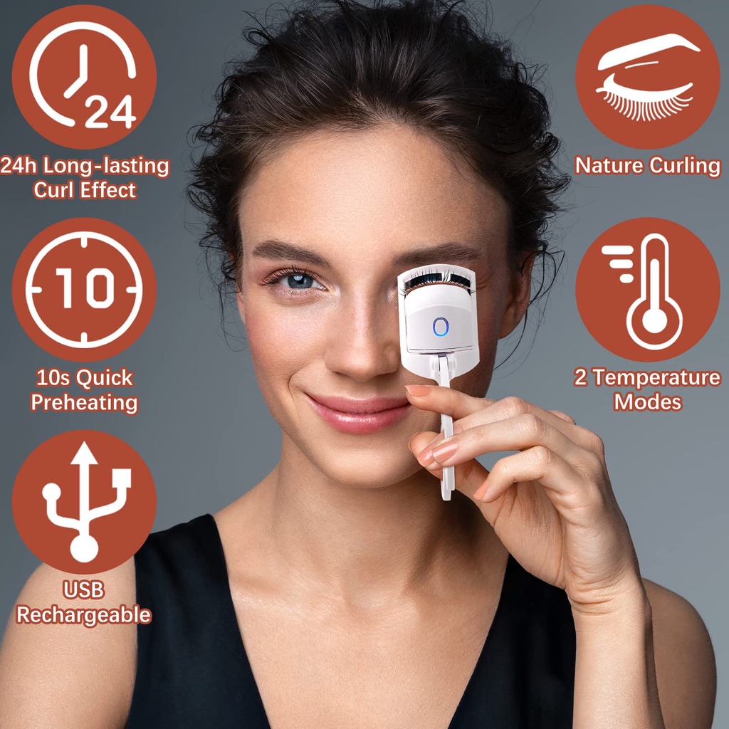 Portable Electric Heated Eyelash Curler Comb Tahan Lama Bulu Mata Ikal Thermal Penjepit Bulu Mata Alat Makeup Eye Lash Perm