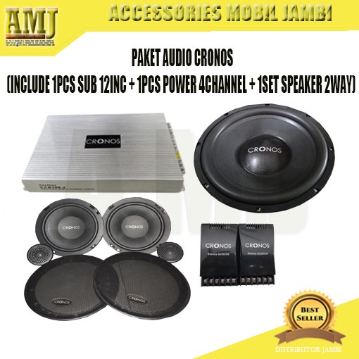 PAKET AUDIO MOBIL CRONOS LENGKAP , SUBWOOFER ,POWER , SPEAKER 2WAY