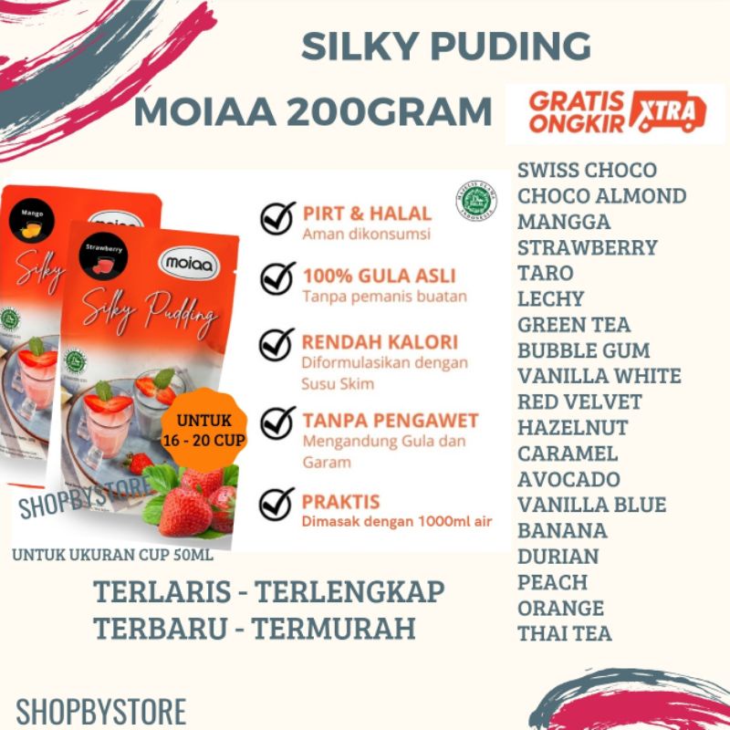 

MOIAA SILKY PUDDING 200 GRAM | PUDING SILKY HALAL