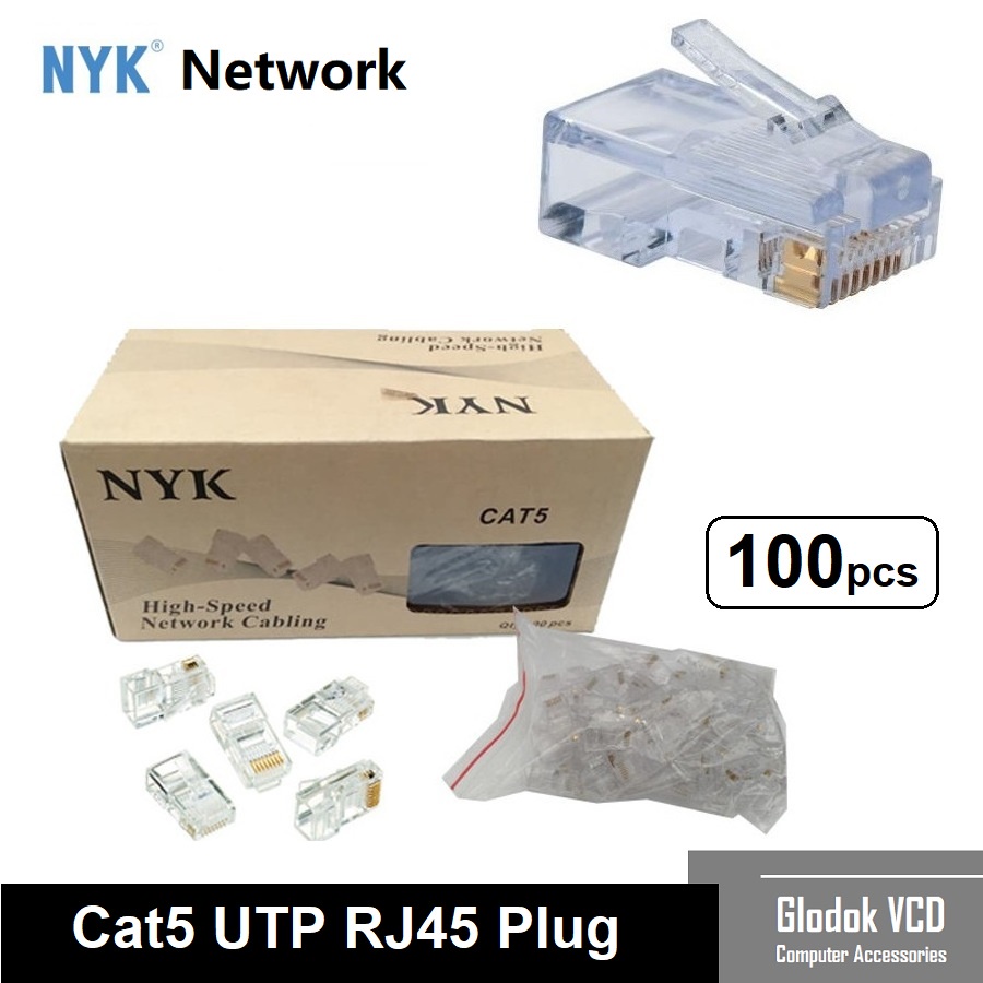 NYK Konektor Modular Plug Rj45 Cat5 100pcs