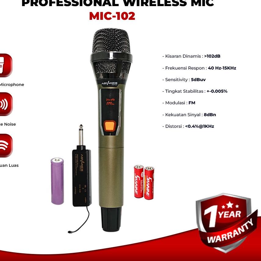 ✾ Mic Wireless Advance 102 Microphone 102 Mic Tanpa Kabel ~ CANTER STORE ( COD ) ☞