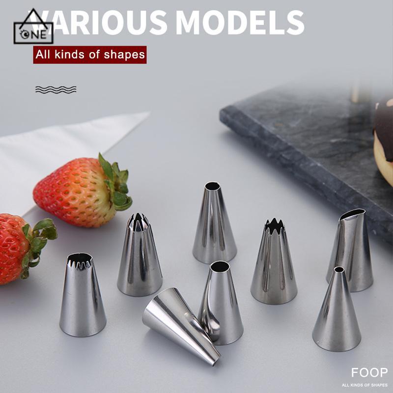 COD❤️Cupcake Nozzles Stainless steel piping nozzle Stainless steel piping nozzle Spuit Baking Cake Decorator-A.one