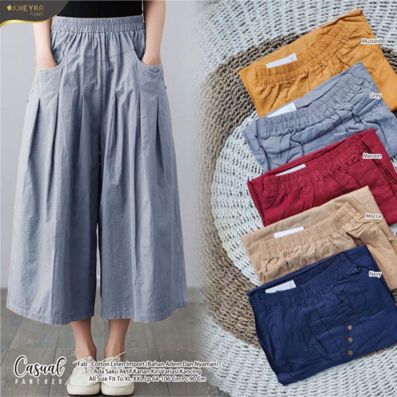 CASUAL PANT #29 ORI KHEYRA | Cotton Linen Import Bahan adem &amp; nyaman