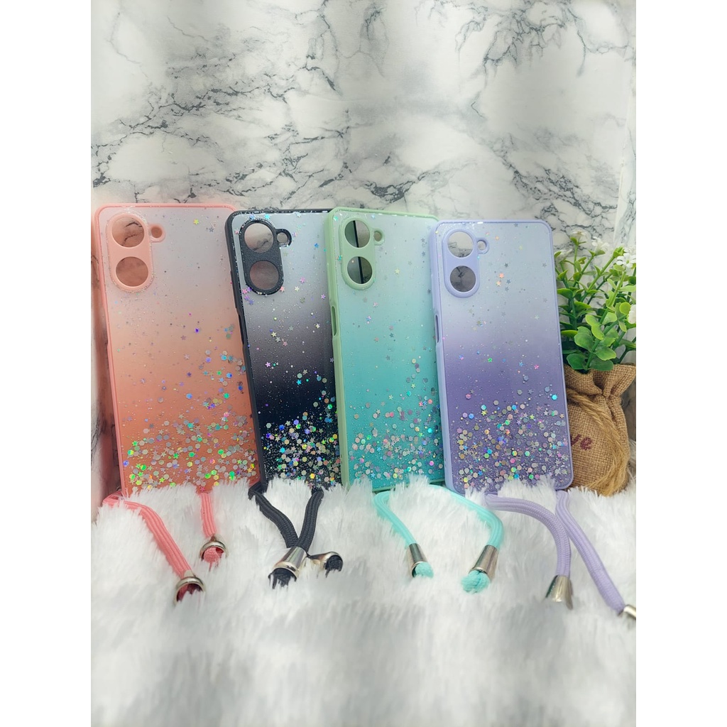 CASE GLITER + TALI ( REALME 10 )   SILIKON HP TERLARIS 2023 - PGC MALL