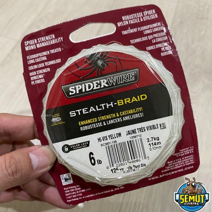 [Last Stock] Pe Spiderwire 6Lb 125Yd Stealth Braid Hi-Vis Yellow
