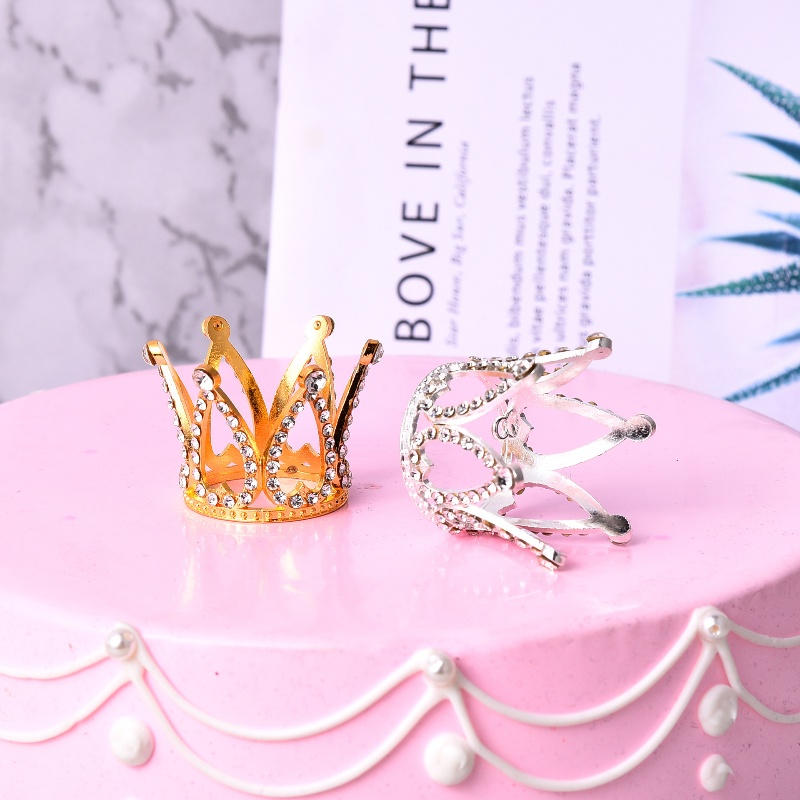 [Harga Grosir] Mahkota Mini Hiasan Kue Shiny Zircon Crown Hiasan Kepala Halus Dessert Top Dekorasi Perlengkapan Dekorasi Pesta Pernikahan Ulang Tahun
