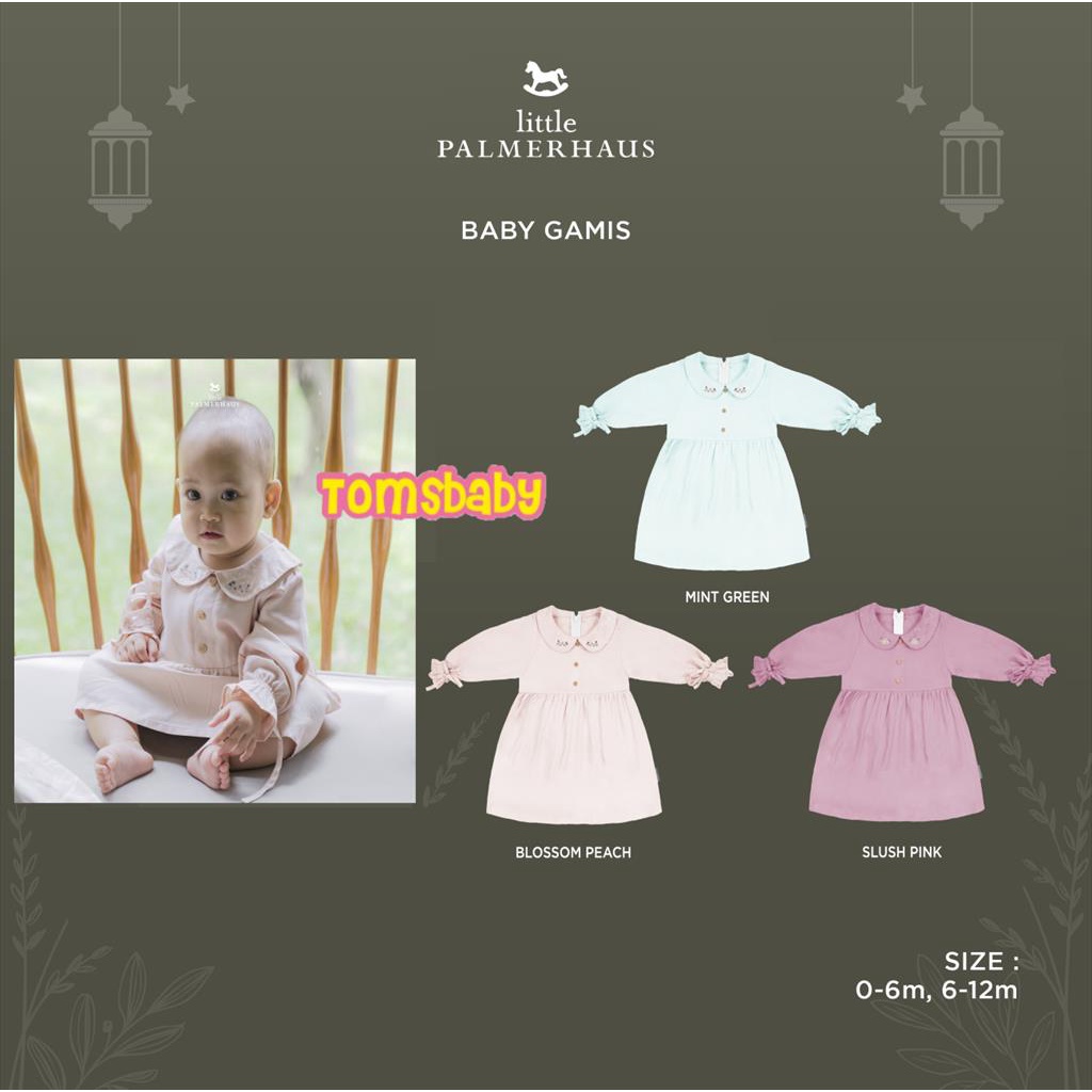 [TOMS] LITTLE PALMERHAUS (1pcs) Baby Gamis Raya Collection 2023 / Baju Lebaran Anak Perempuan / Blissful Ramadhan