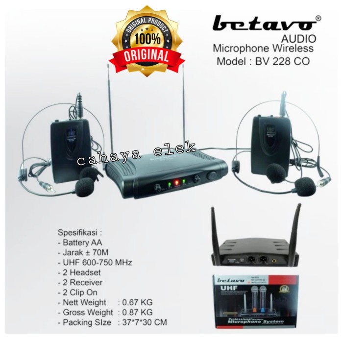 Mic clip on wireless original Betavo bv 228co / bv 228 co