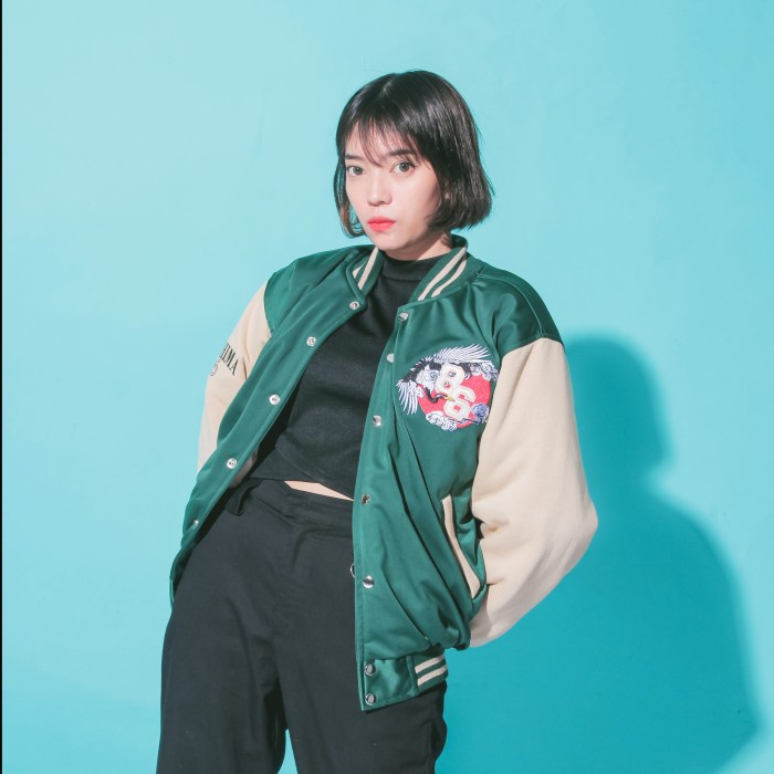 Bisa COD Jaket Varsity Baseball Jepang Vintage Club of 1986 Hijau Softball Original Asli