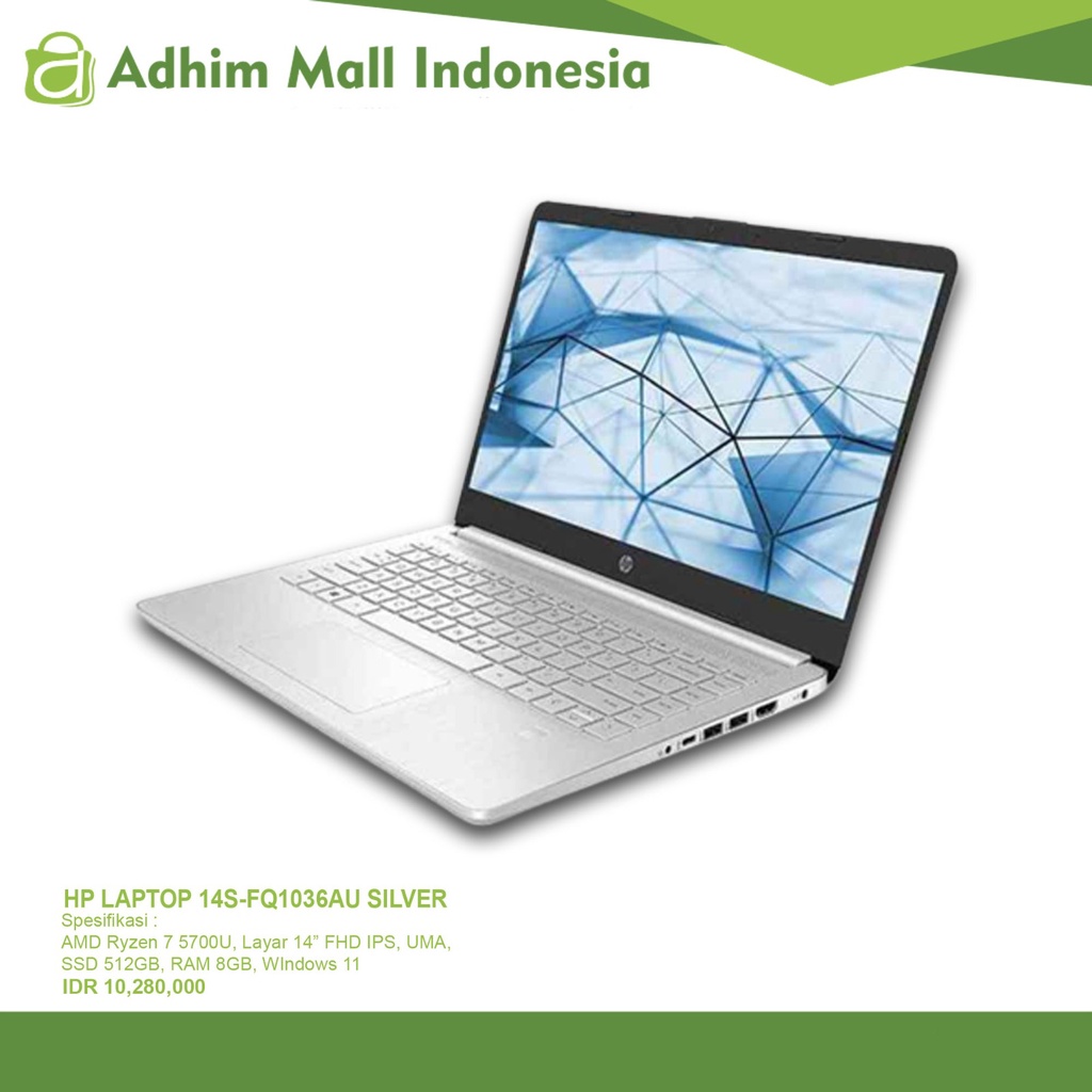 HP Laptop 14S-FQ1036AU - AMD Ryzen 7 5700U 14" SSD 512GB RAM 8GB