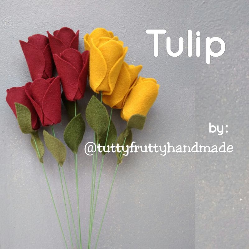 bunga tulip satuan dari kain flanel felt