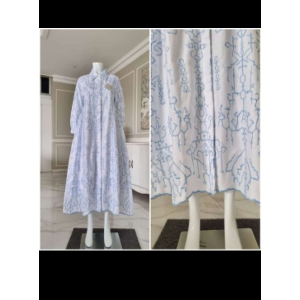 ♡kareemabutik♡ Gamis katun voal mix bordir motif sumba ori By Edness Kayla