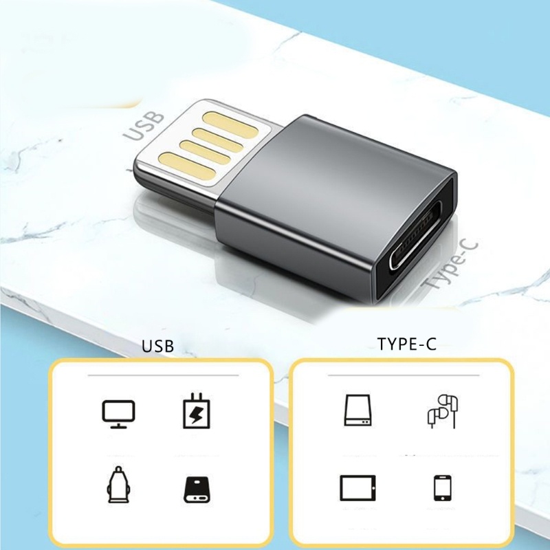 Zzz USB 2.0 Adaptor Kabel Tipe C USB 2.0 Male To Type C Female Adaptor Konverter Transfer Data Untuk PC Laptop