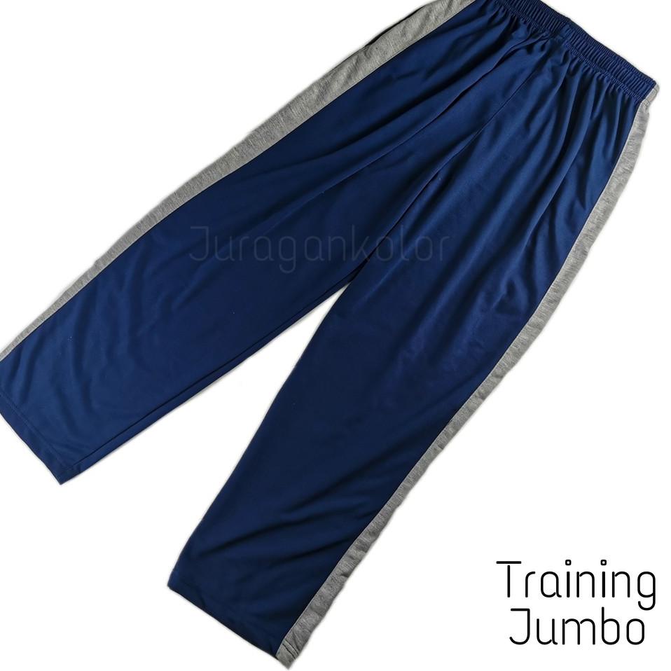 ☺ Celana Panjang Training Pria Jumbo Kombinasi Baby Terry List ♦