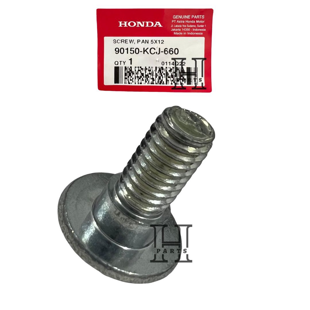 BAUT MUR BATOK LAMPU SCREW PAN 5X12 CB150 VERZA 150 90150-KCJ-660 ASLI ORIGINAL AHM HGP HONDA