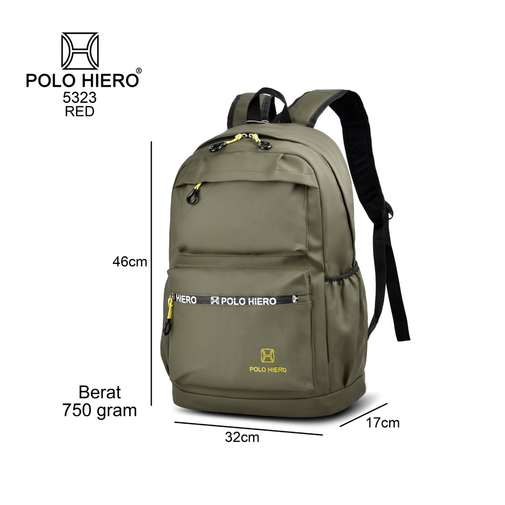 PROMO TAS POLO HIERO 5323 TAS RANSEL WATERPROOF TAS SEKOLAH UNISEX FASHION