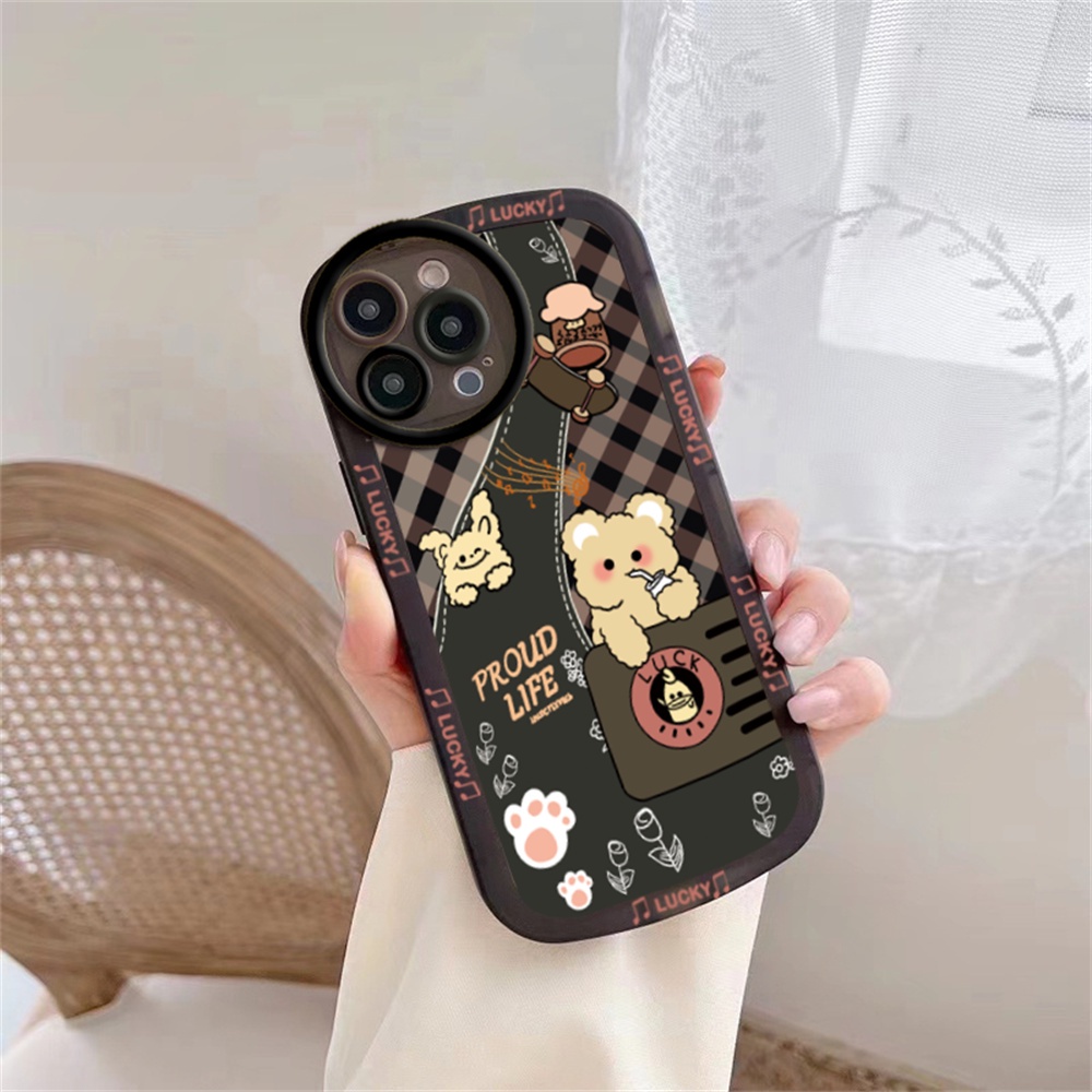 Redmi 9C 10C 10A 9T 9A 10 Redmi Note 11 Pro Note 11S Note 10S Note9S Note8 Pro Note7 Poco M5S M3 Pro X3 NFC Lucky Bear Rabbit Proud Life Kotak-Kotak Soft TPU Couple Case RIXUAN