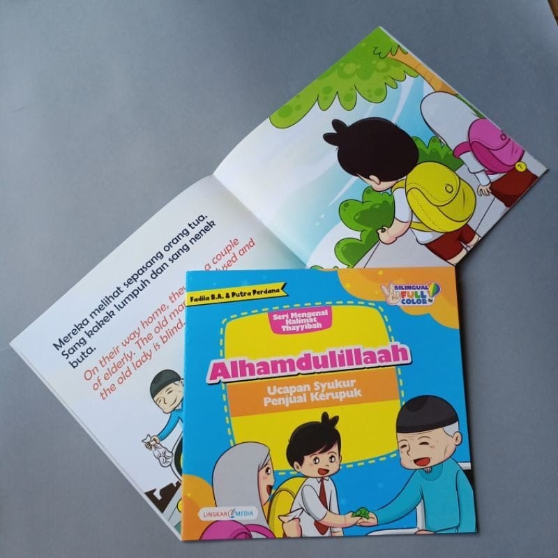 Buku Cerita Anak Islami Muslim SERI MENGENAL KALIMAT THAYYIBAH Bilingual Bahasa Inggris Full Color