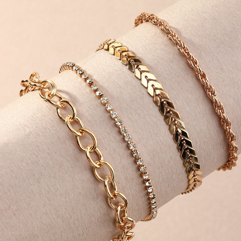 4 Pcs/Set Gelang Kaki Untuk Wanita Kupu-Kupu Bintang Hati Pesona Penjualan Panas Aksesoris Kaki Perempuan Kaki Rantai Gelang Perhiasan