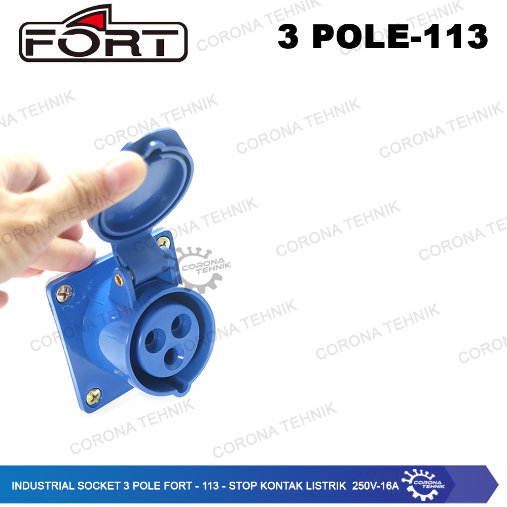 FORT - 113 - Stop Kontak Listrik 250V - 16A Industrial Socket 3 Pole