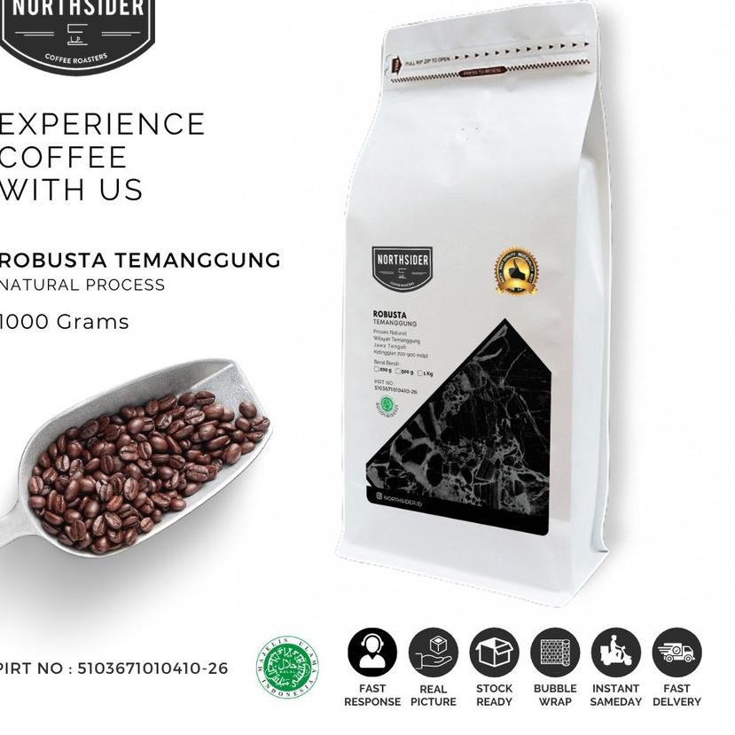 

❋ KOPI BIJI ROBUSTA TEMANGGUNG NATURAL - 1KG NORTHSIDER COFFEE ✺