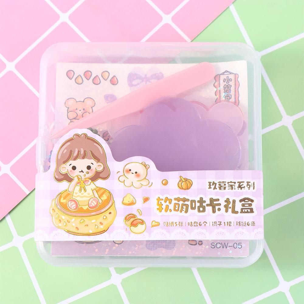 Quinton Soft Goo Card Gift Box Set Hadiah Craft Mainan Dekorasi Pesta Hadiah Ulang Tahun Dengan Goo Tray Rantai Bahan Paket Kotak Penyimpanan Set