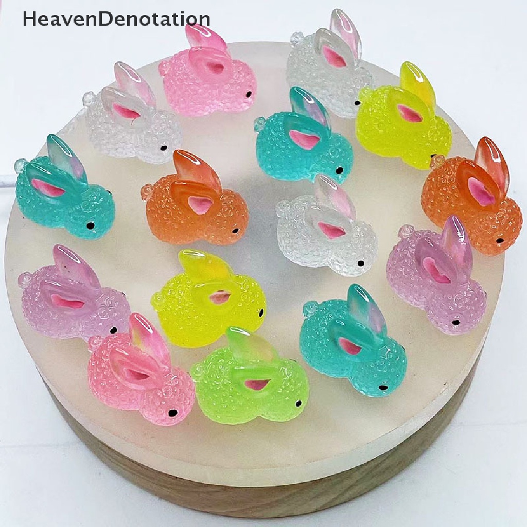 [HeavenDenotation] 5 Pcs Noctilucent Rabbit Botol Es Dekorasi Kreatif Figure Ornamen Miniatur Kerajinan DIY Aksesoris HDV