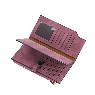 DOMPET PANJANG WANITA BAELLERRY ORIGINAL KULIT UNGU AILEEN WA632P3 IMPORT SLOT KARTU UANG RESLETING KOIN KOREA CEWEK MURAH FASHION KEKINIAN PREMIUM BATAM BRANDED SIMPLE