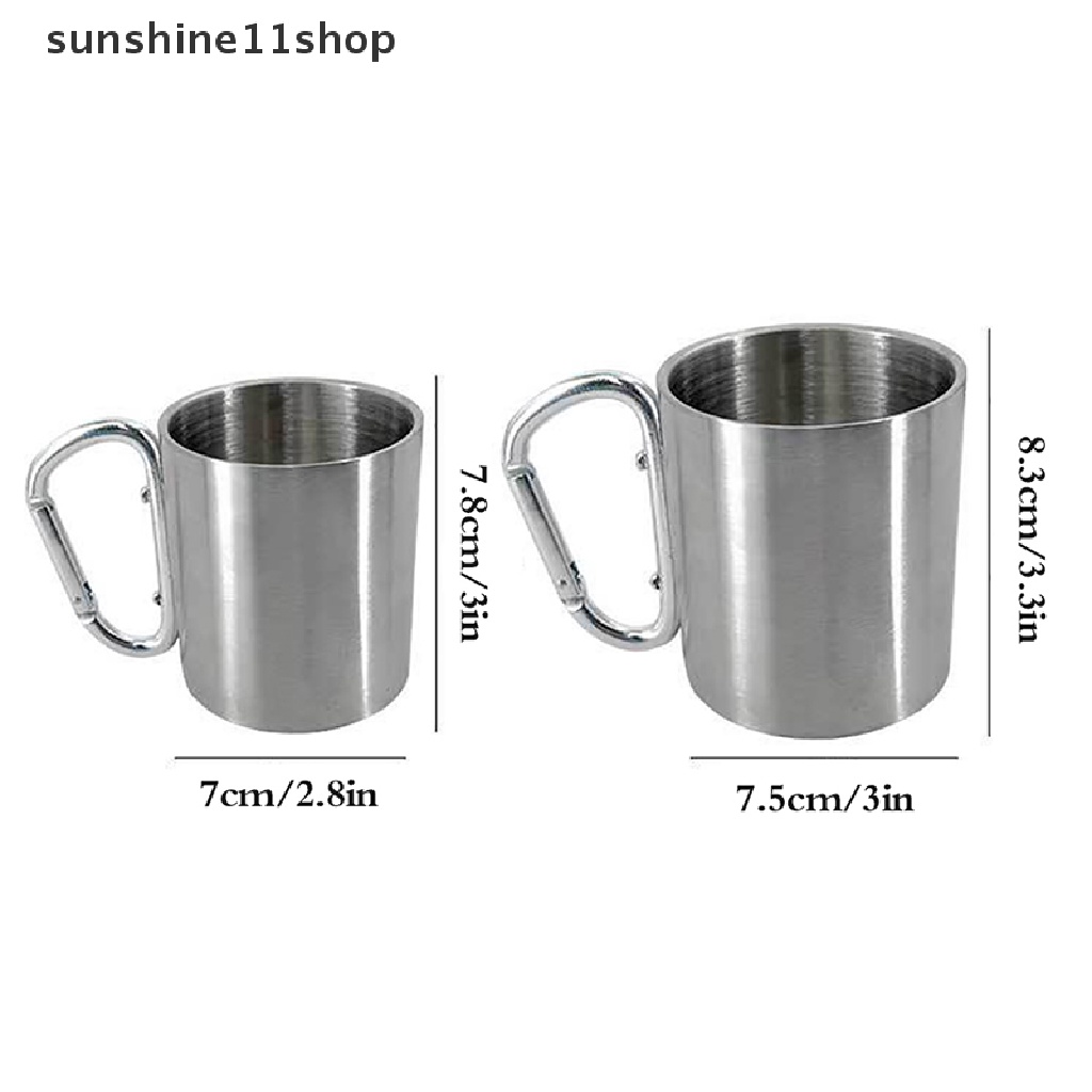 Sho 200/300ml Camping Travel Stainless Steel Air Teh Kopi Cangkir Piknik Water Mug N