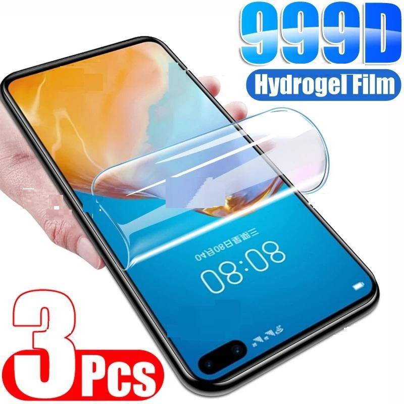 3pcs Hydrogel Film Untuk Huawei P50 P40 P30 P20 P10 Pro Plus Lite 5G HD Screen Protector Film Pelindung